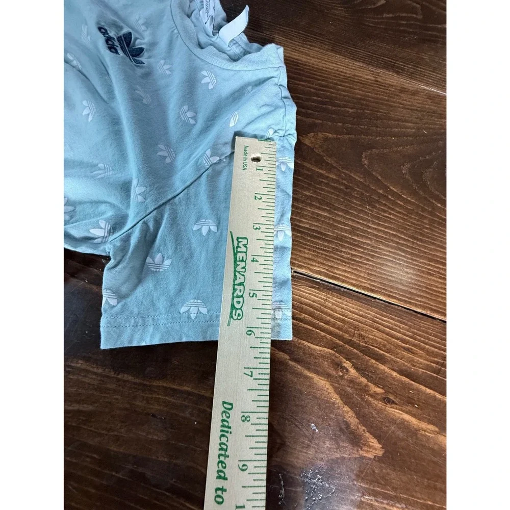 Adidas Originals Kids Mint‎ Green Trefoil All Over Print T-Shirt Size M 11-12Y